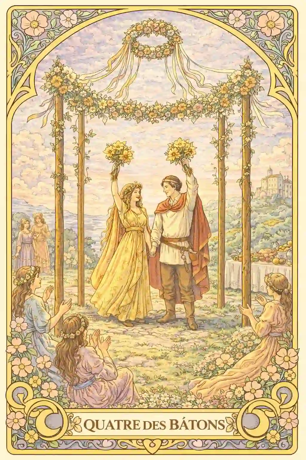 タロットワンド4意味イメージ画像