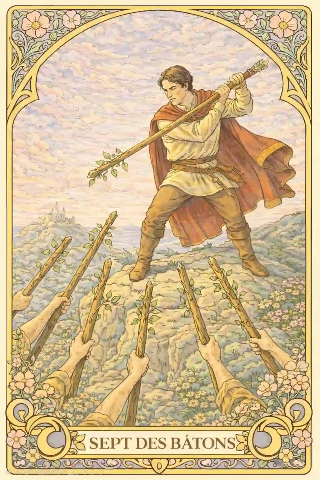 タロットワンド7意味イメージ画像