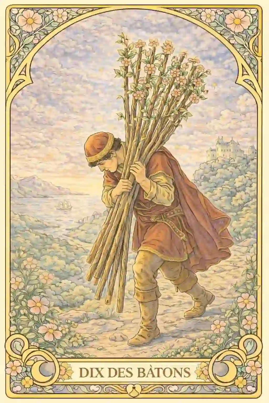 タロットワンド10意味イメージ画像