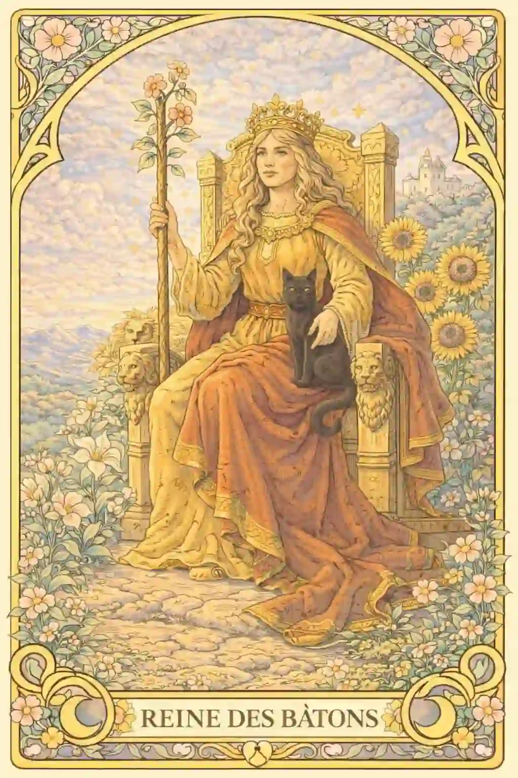 タロットワンドのクイーン意味イメージ画像